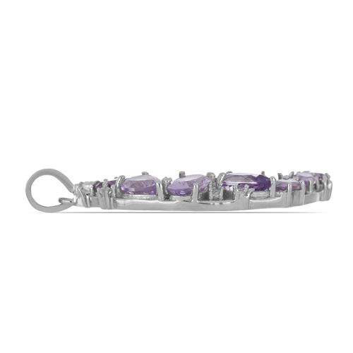 BUY REAL AFRICAN AMETHYST GEMSTONE PENDANT IN 925 SILVER  